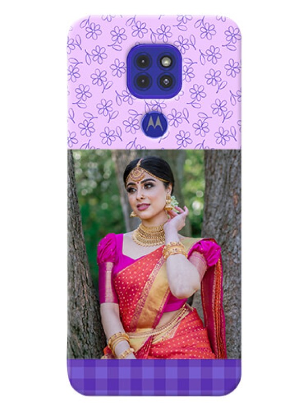 Custom Motorola G9 Mobile Cases: Purple Floral Design
