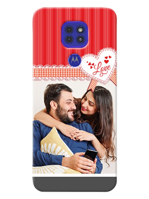 Custom Motorola G9 phone cases online: Red Love Pattern Design