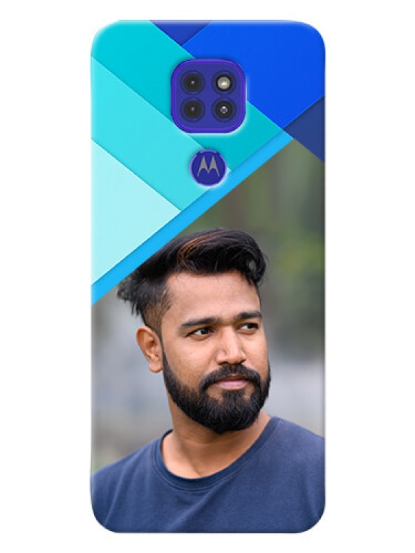 Custom Motorola G9 Phone Cases Online: Blue Abstract Cover Design