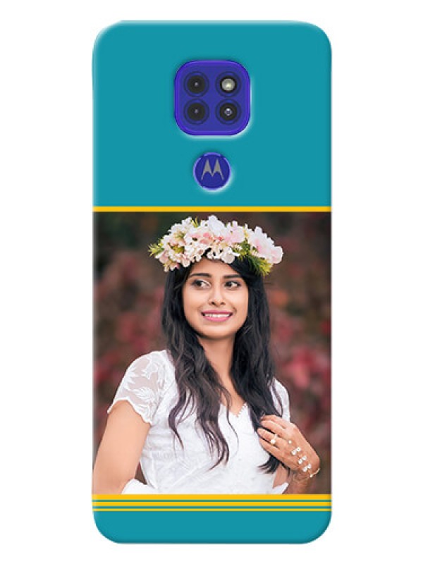 Custom Motorola G9 personalized phone covers: Yellow & Blue Design 