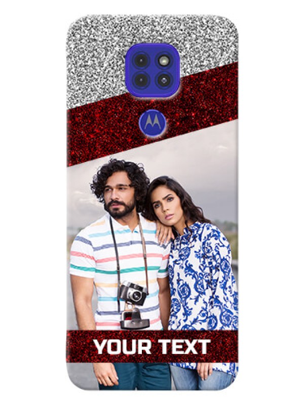 Custom Motorola G9 Mobile Cases: Image Holder with Glitter Strip Design