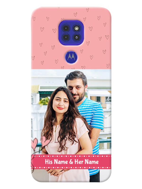 Custom Motorola G9 phone back covers: Love Design Peach Color