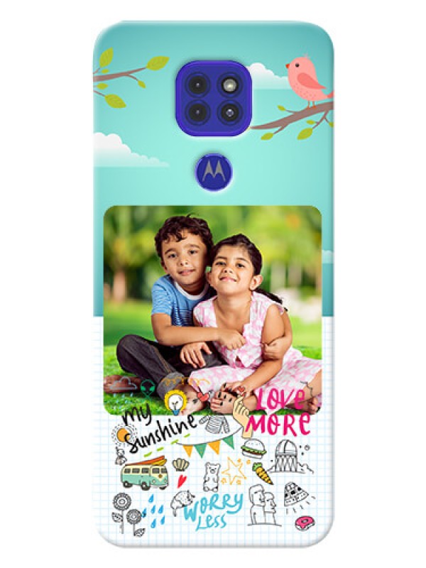 Custom Motorola G9 phone cases online: Doodle love Design