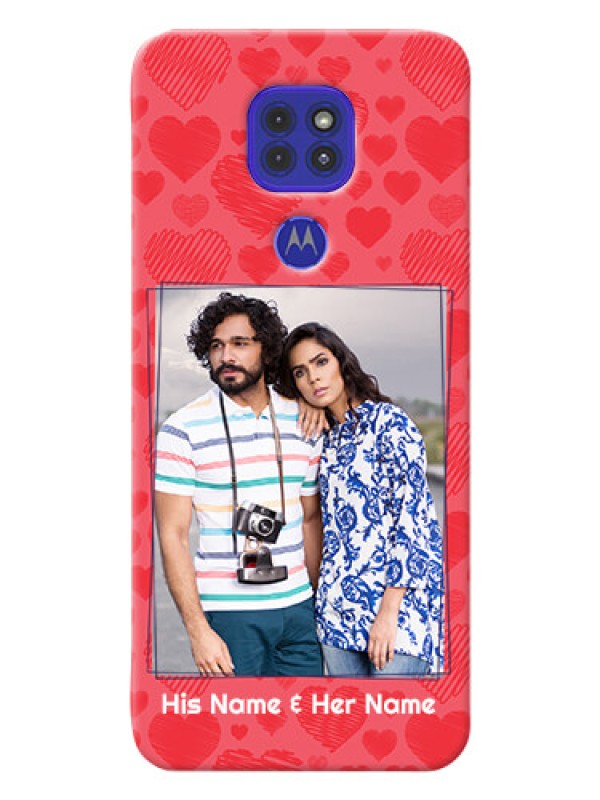 Custom Motorola G9 Mobile Back Covers: with Red Heart Symbols Design