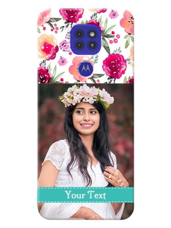 Custom Motorola G9 Personalized Mobile Cases: Watercolor Floral Design
