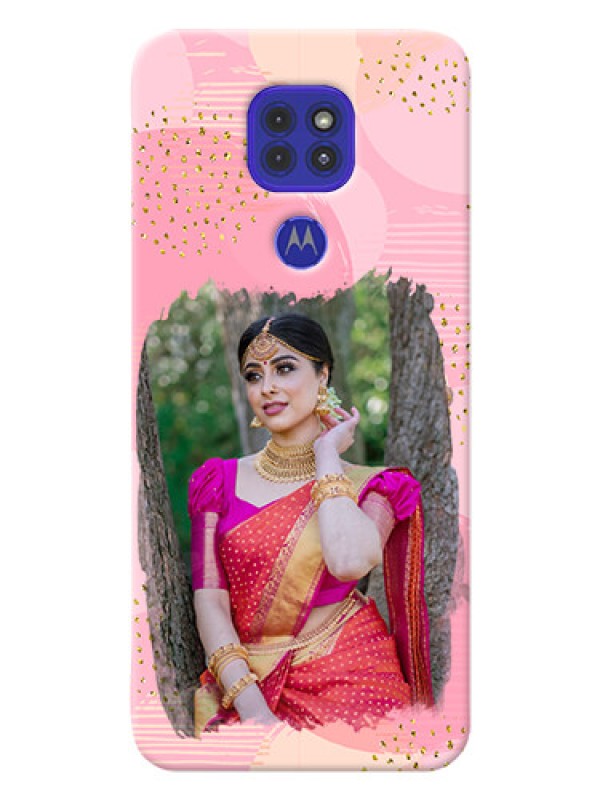 Custom Motorola G9 Phone Covers for Girls: Gold Glitter Splash Design