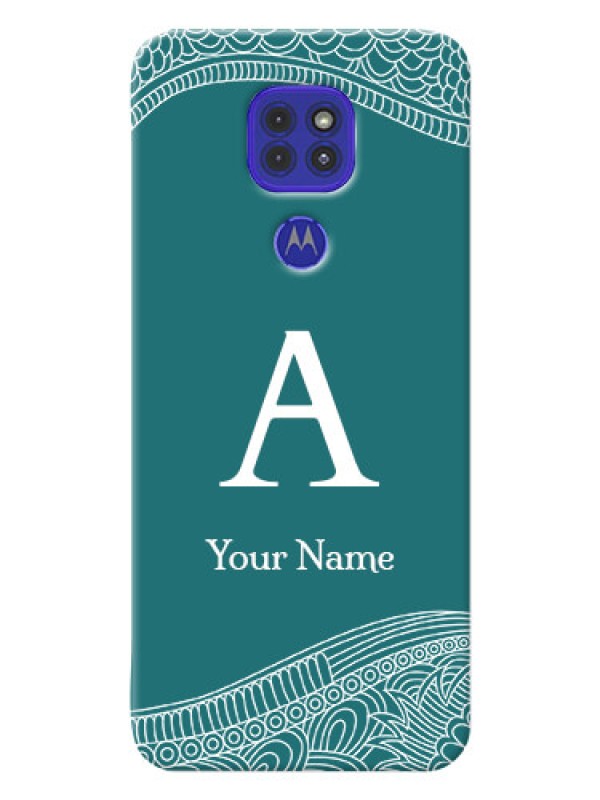 Custom Motorola G9 Mobile Back Covers: line art pattern with custom name Design
