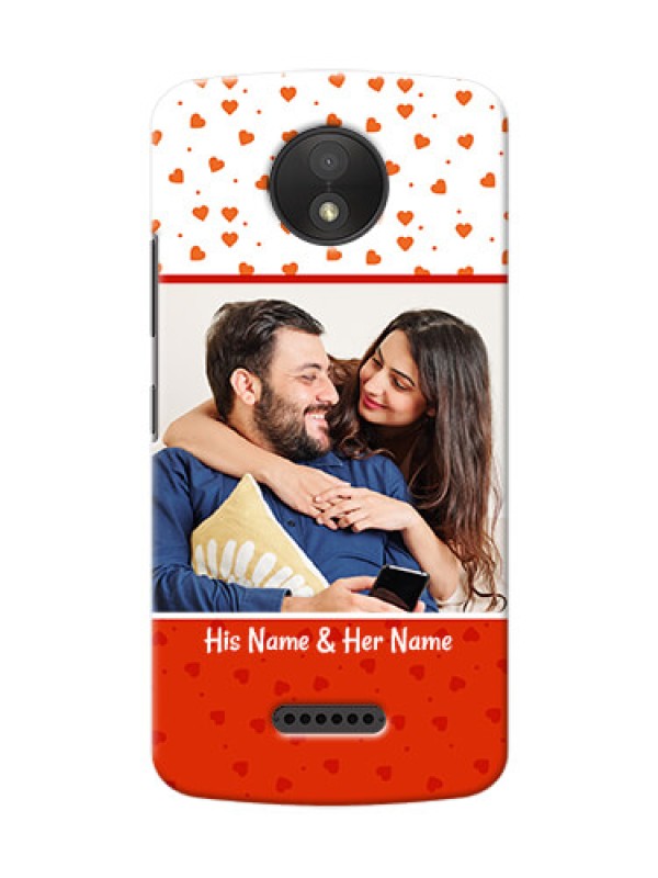 Custom Motorola Moto C Plus Orange Love Symbol Mobile Cover Design