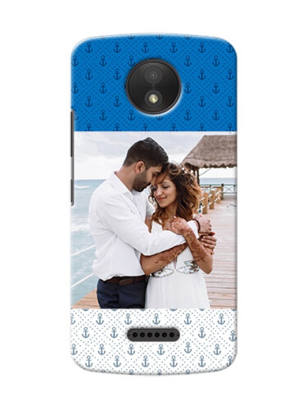 Custom Motorola Moto C Plus Blue Anchors Mobile Case Design