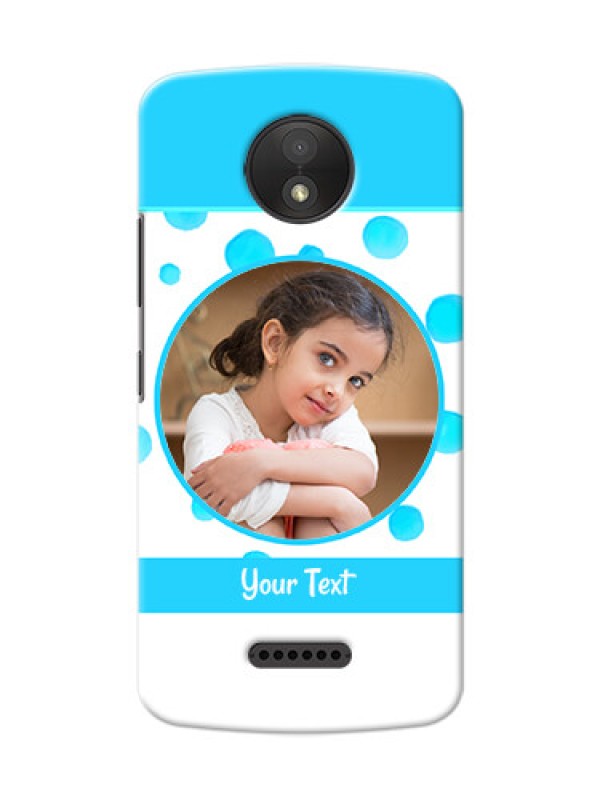 Custom Motorola Moto C Plus Blue Bubbles Pattern Mobile Cover Design