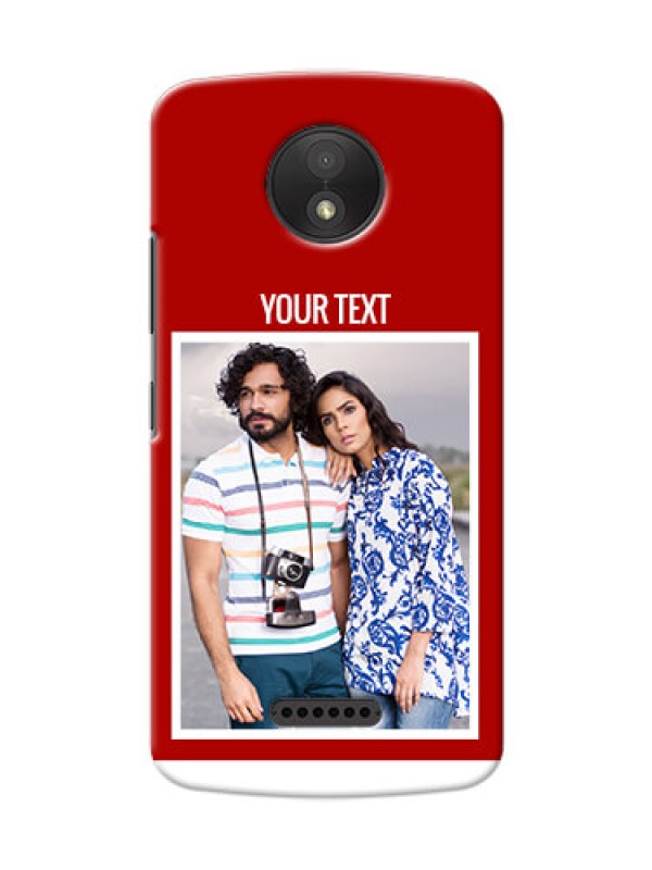 Custom Motorola Moto C Plus Simple Red Colour Mobile Cover  Design