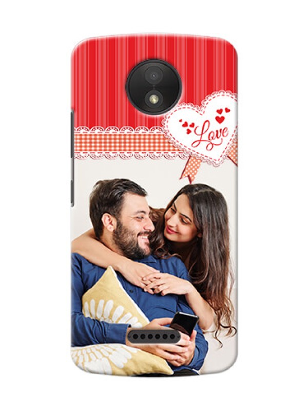 Custom Motorola Moto C Plus Red Pattern Mobile Cover Design