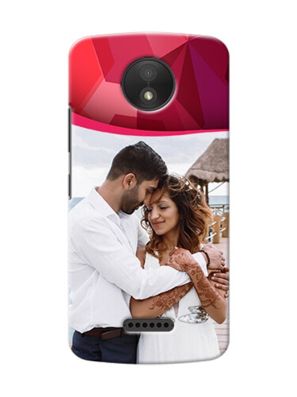Custom Motorola Moto C Plus Red Abstract Mobile Case Design