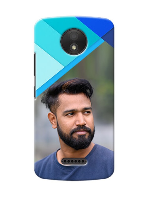 Custom Motorola Moto C Plus Blue Abstract Mobile Cover Design