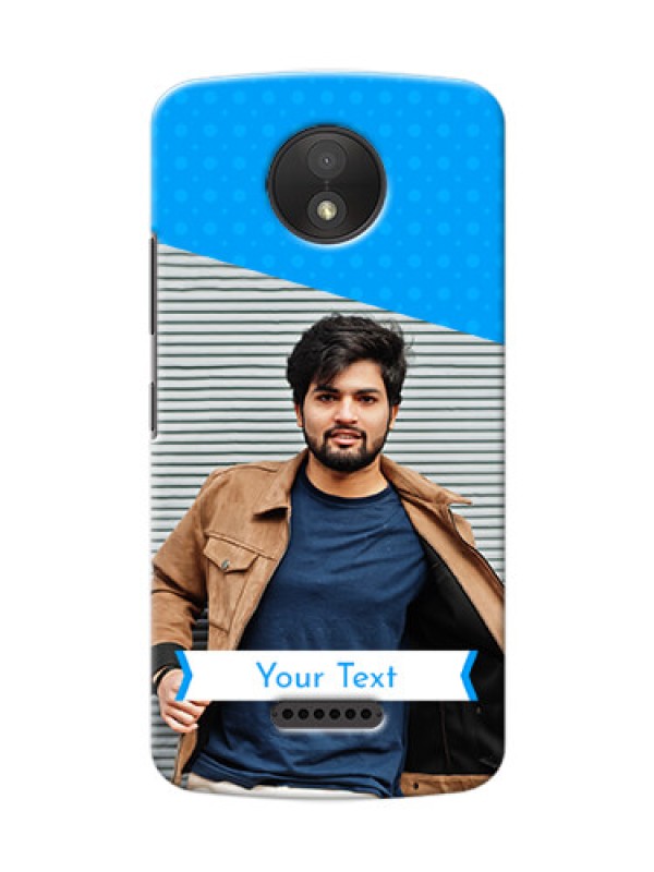Custom Motorola Moto C Plus Premium Blue Colour Mobile Back Case Design