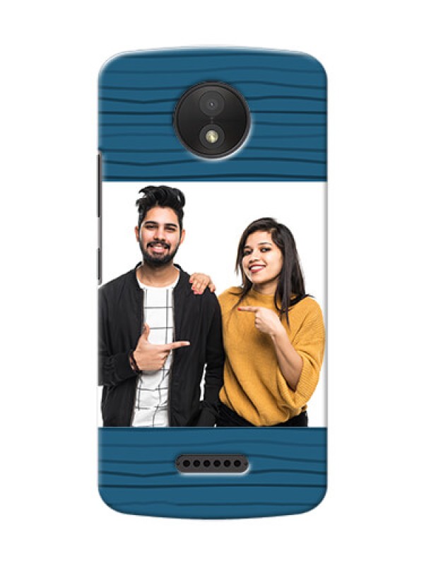 Custom Motorola Moto C Plus Blue Pattern Mobile Case Design