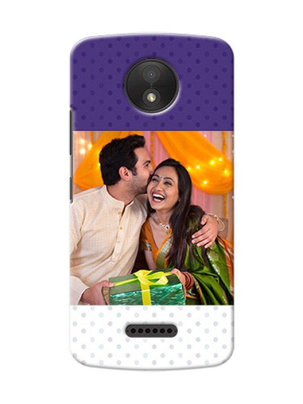 Custom Motorola Moto C Plus Violet Pattern Mobile Cover Design