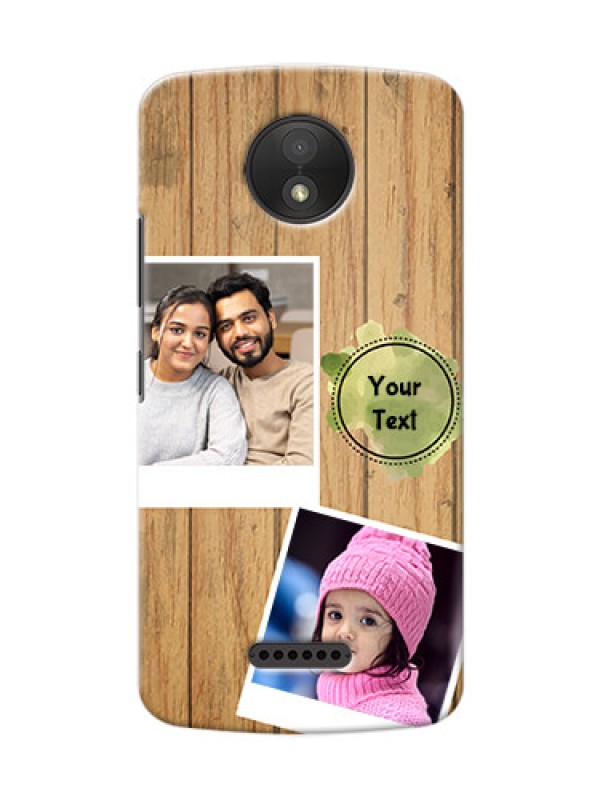 Custom Motorola Moto C Plus 3 image holder with wooden texture  Design