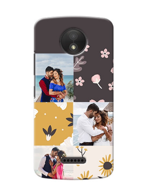 Custom Motorola Moto C Plus 3 image holder with florals Design