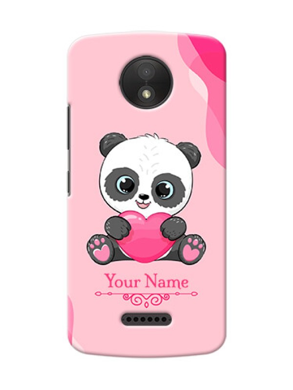 Custom Moto C Plus Mobile Back Covers: Cute Panda Design