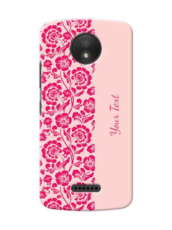 Custom Moto C Plus Phone Back Covers: Attractive Floral Pattern Design