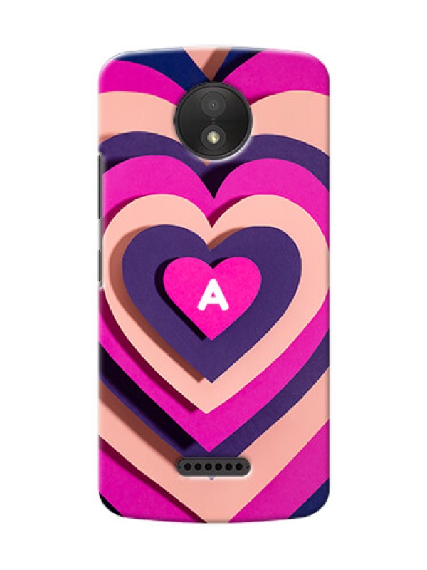 Custom Moto C Plus Custom Mobile Case with Cute Heart Pattern Design