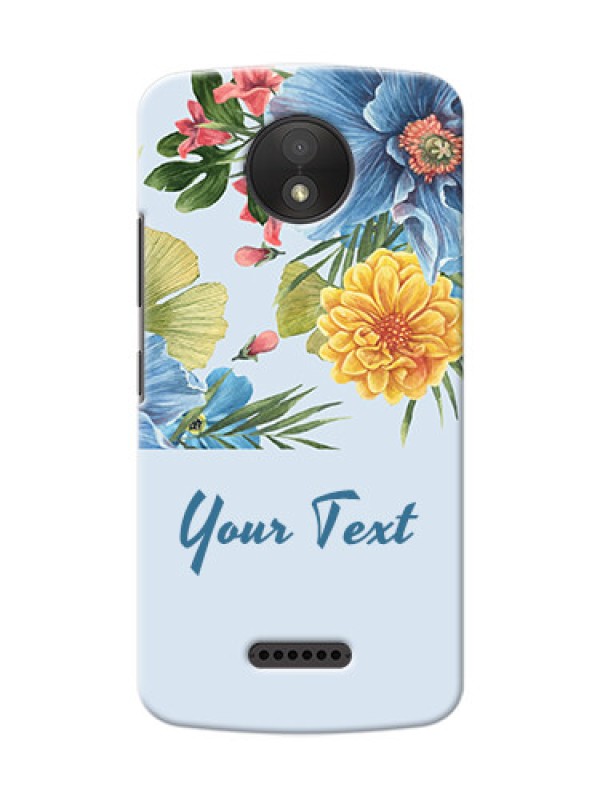 Custom Moto C Plus Custom Phone Cases: Stunning Watercolored Flowers Painting Design
