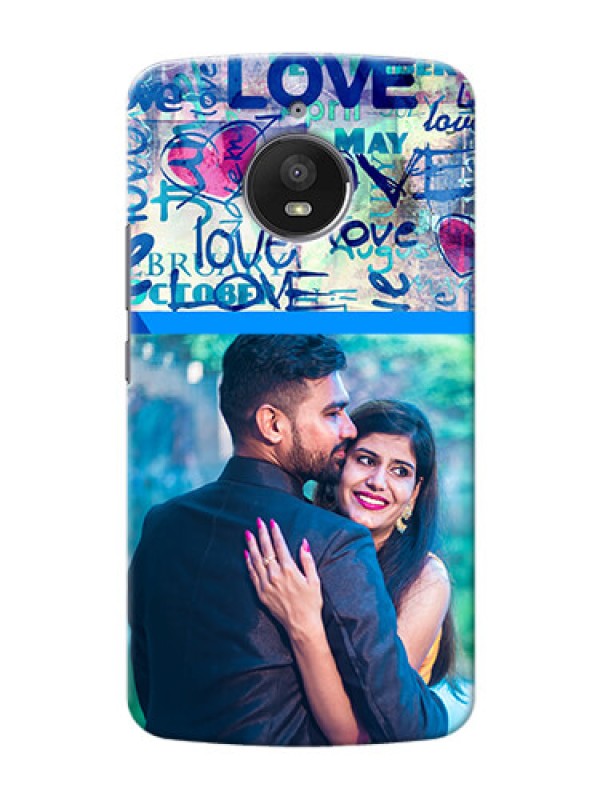 Custom Motorola Moto E4 Plus Colourful Love Patterns Mobile Case Design