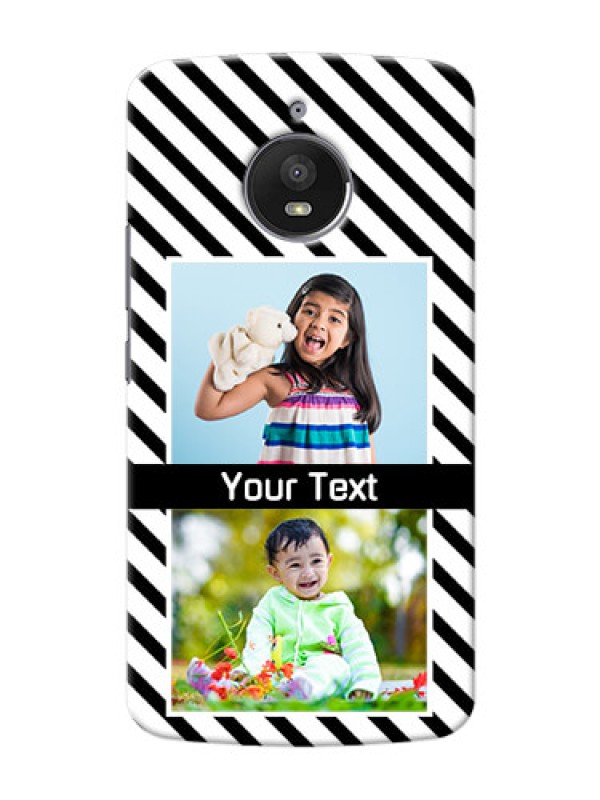 Custom Motorola Moto E4 Plus 2 image holder with black and white stripes Design