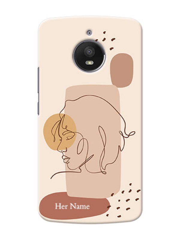 Custom Moto E4 Plus Custom Phone Covers: Calm Woman line art Design