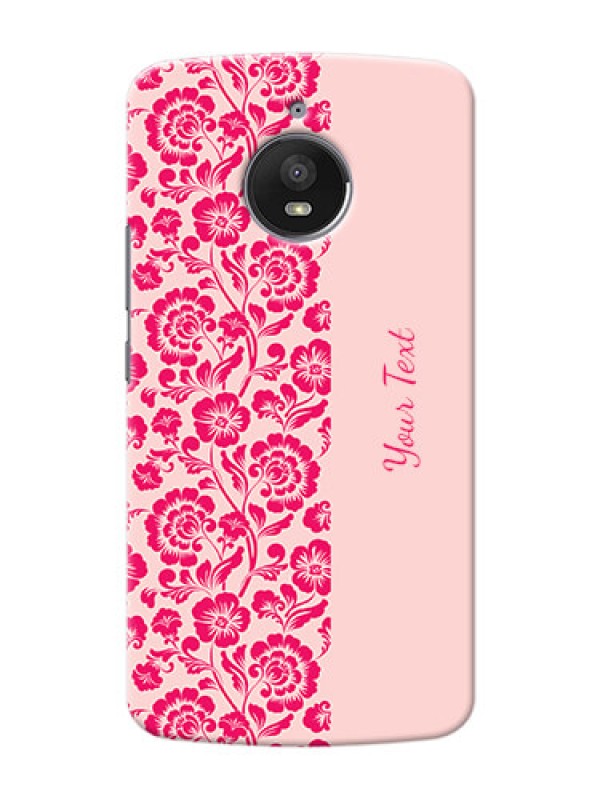 Custom Moto E4 Plus Phone Back Covers: Attractive Floral Pattern Design