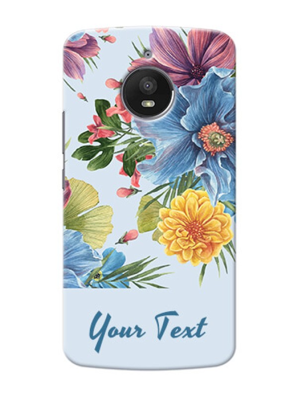 Custom Moto E4 Plus Custom Phone Cases: Stunning Watercolored Flowers Painting Design