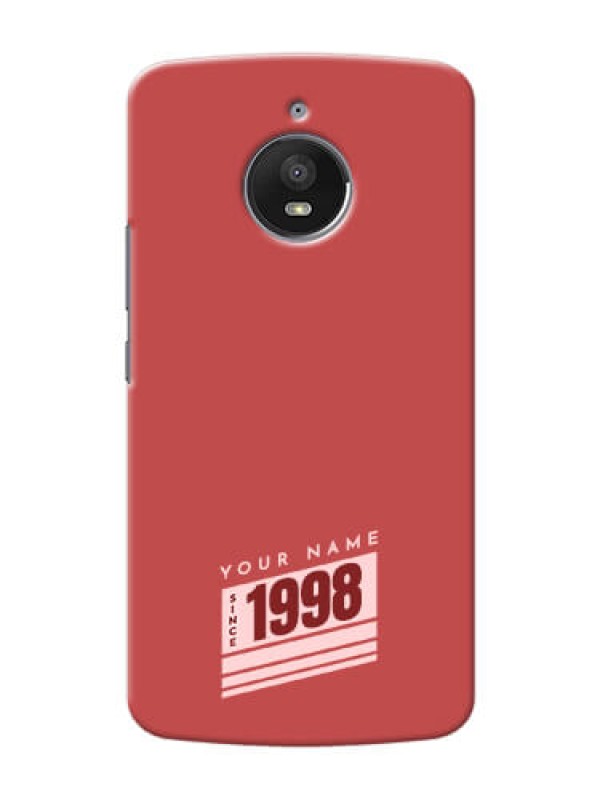 Custom Moto E4 Plus Phone Back Covers: Red custom year of birth Design