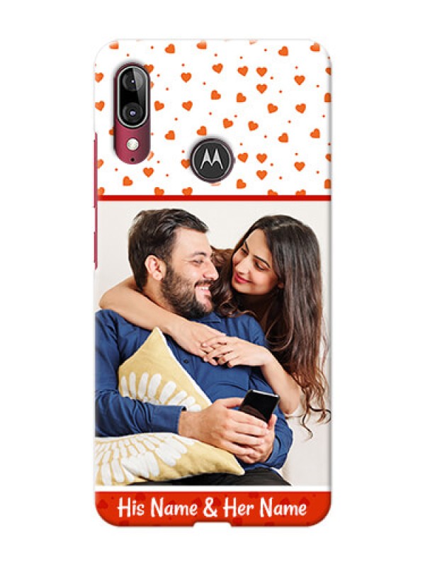 Custom Motorola E6 Plus Phone Back Covers: Orange Love Symbol Design