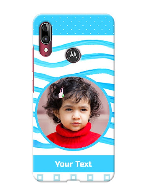 Custom Motorola E6 Plus phone back covers: Simple Blue Case Design