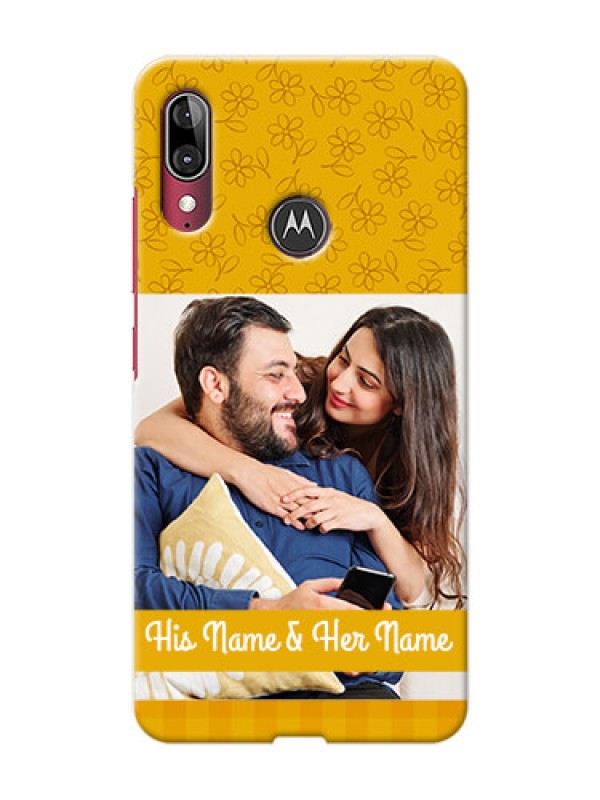 Custom Motorola E6 Plus mobile phone covers: Yellow Floral Design