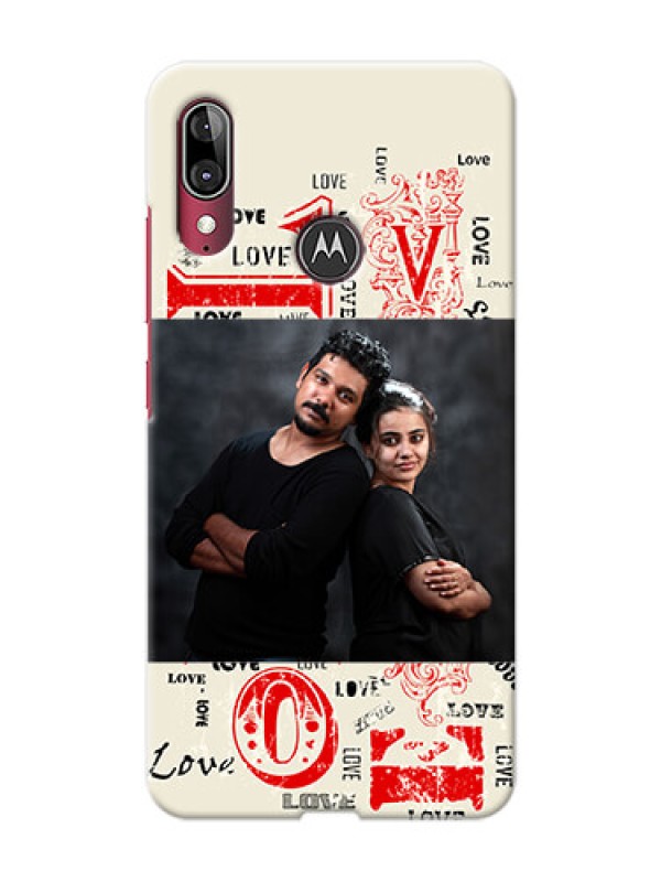 Custom Motorola E6 Plus mobile cases online: Trendy Love Design Case