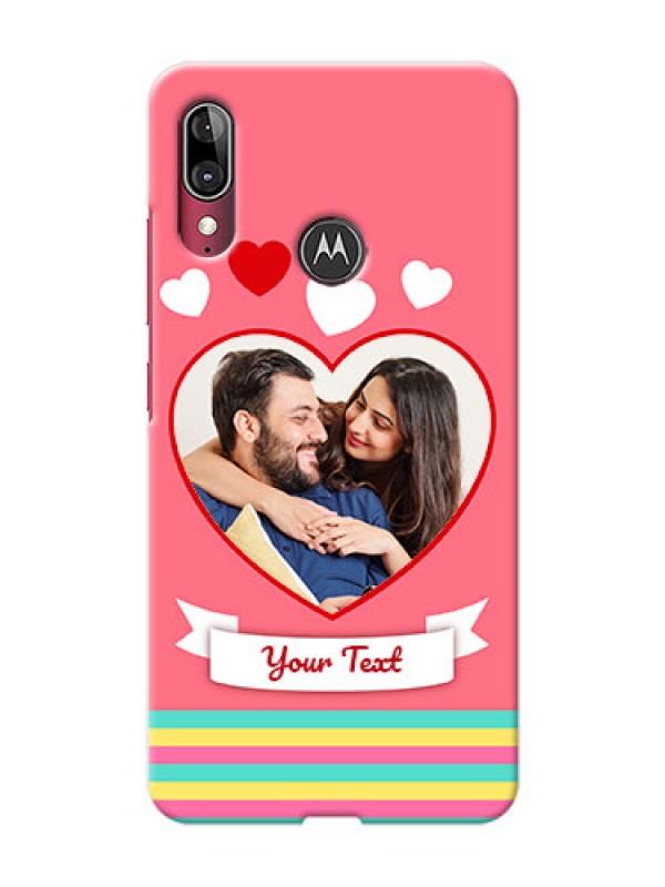 Custom Motorola E6 Plus Personalised mobile covers: Love Doodle Design