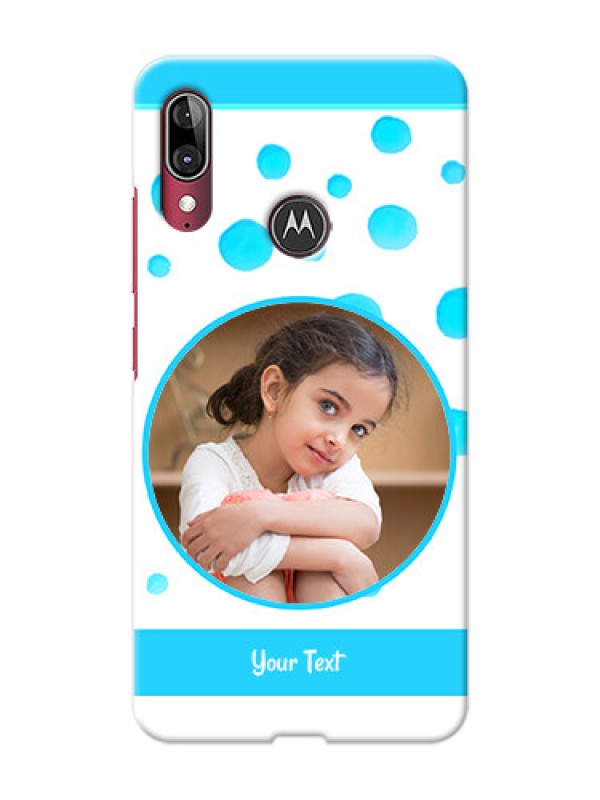 Custom Motorola E6 Plus Custom Phone Covers: Blue Bubbles Pattern Design