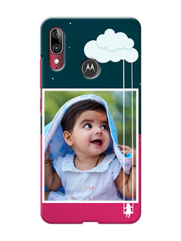 Custom Motorola E6 Plus custom phone covers: Cute Girl with Cloud Design
