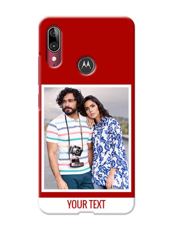 Custom Motorola E6 Plus mobile phone covers: Simple Red Color Design