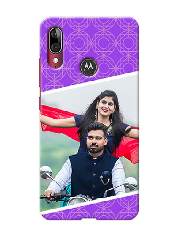 Custom Motorola E6 Plus mobile back covers online: violet Pattern Design
