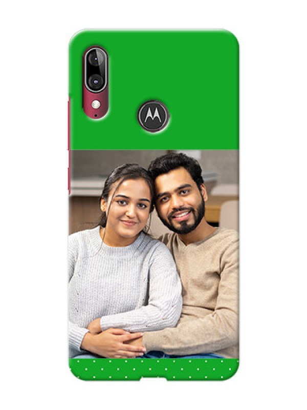 Custom Motorola E6 Plus Personalised mobile covers: Green Pattern Design