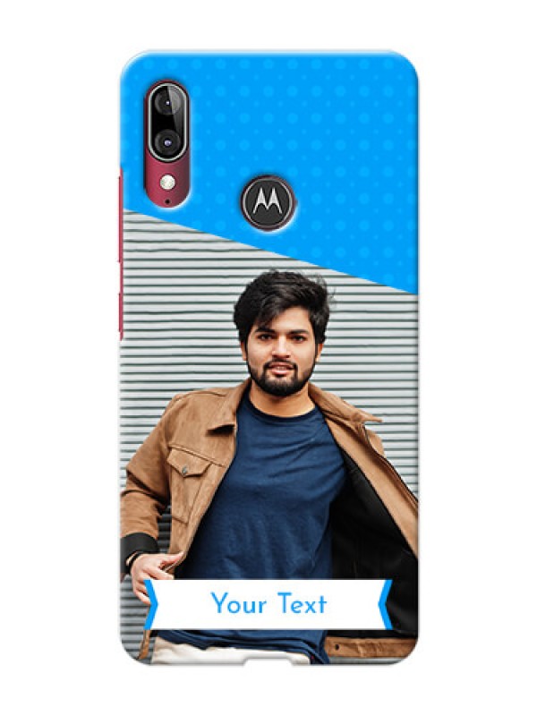 Custom Motorola E6 Plus Personalized Mobile Covers: Simple Blue Color Design
