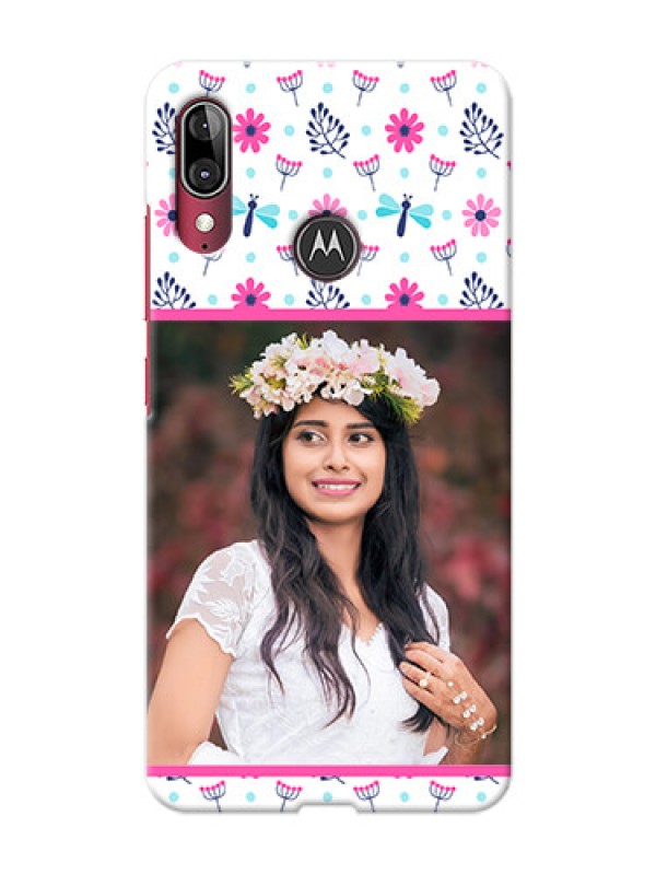Custom Motorola E6 Plus Mobile Covers: Colorful Flower Design