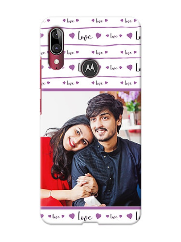 Custom Motorola E6 Plus Mobile Back Covers: Couples Heart Design