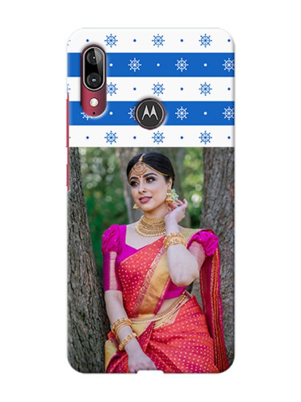 Custom Motorola E6 Plus custom mobile covers: Snow Pattern Design