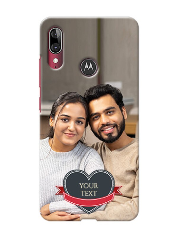 Custom Motorola E6 Plus mobile back covers online: Just Married Couple Design