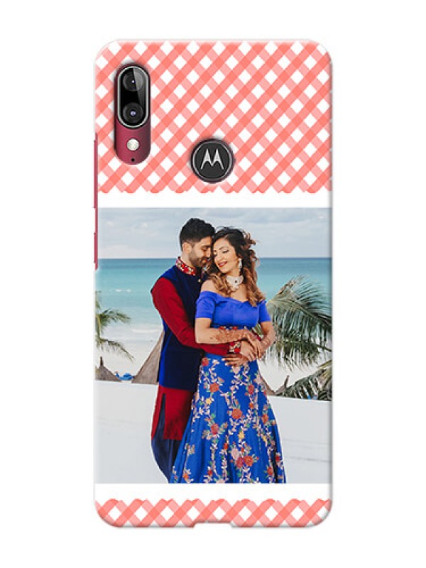 Custom Motorola E6 Plus custom mobile cases: Pink Pattern Design
