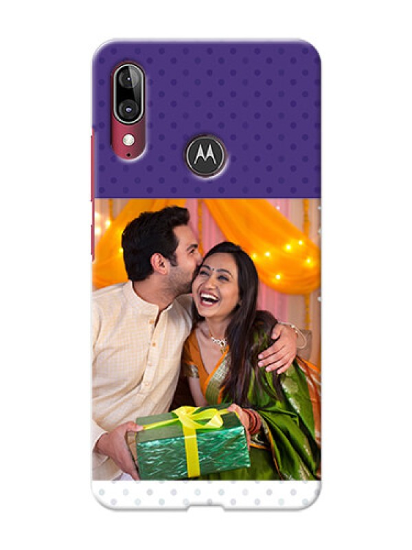 Custom Motorola E6 Plus mobile phone cases: Violet Pattern Design
